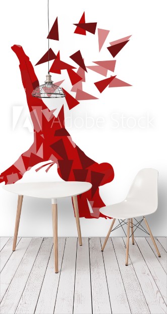 Picture of Judo kid vector martial art child fight abstract illustration co